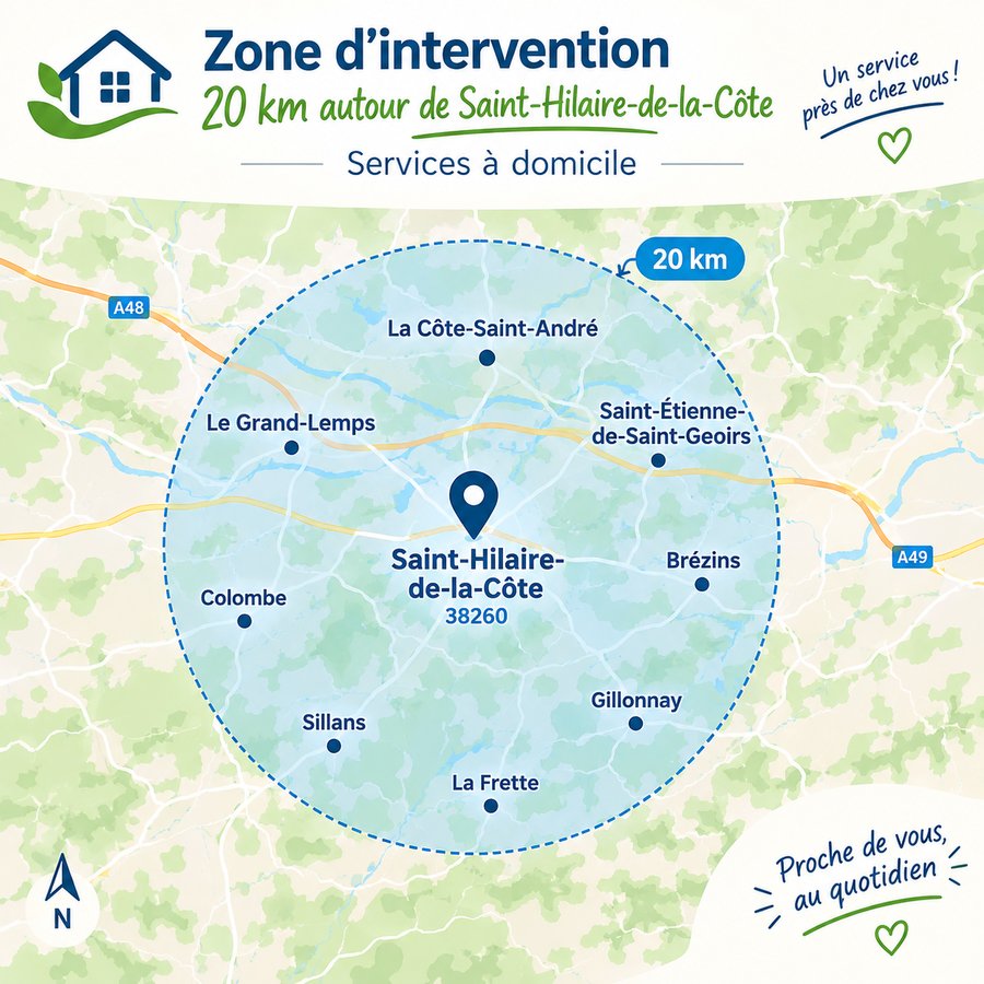Zone d'intervention : 20 km autour de Saint-Hilaire-de-la-Côte